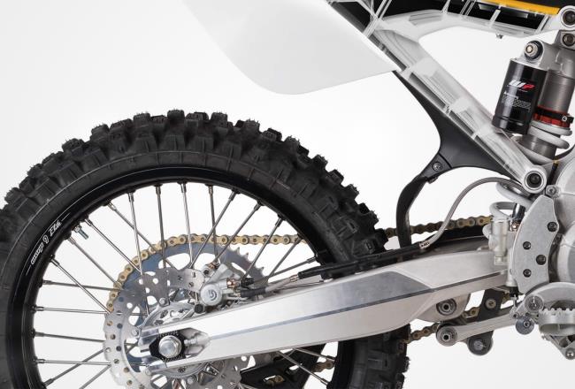 The battery pack and subframe of the Redshift electric motorcycle include Makroblend®.
