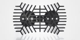 Makrolon® TC thermally conductive polycarbonate especially for use in LED heatsinks.