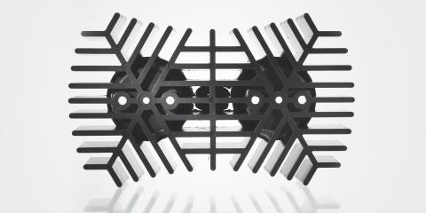 Makrolon® TC thermally conductive polycarbonate especially for use in LED heatsinks.