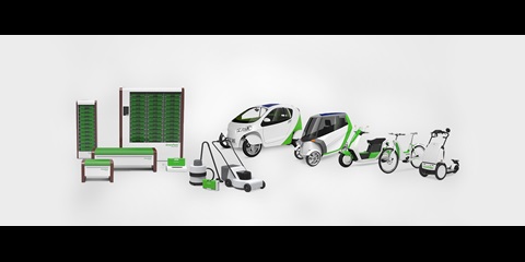 The GreenPack® replaceable battery system includes two flame-retardant grades of Bayblend® resin.