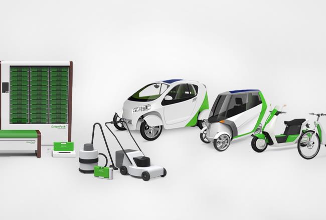 The GreenPack® replaceable battery system includes two flame-retardant grades of Bayblend® resin.