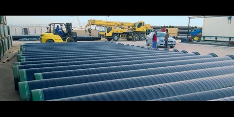 111 km Rohre wurden mit einem schnell aushärtenden 2K-PU-Lack auf Basis von Desmodur® und Desmophen® beschichtet.
