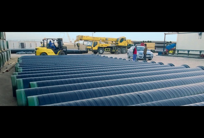 111公里管道采用基于Desmodur®和Desmophen®的快速固化双组份聚氨酯进行涂装。