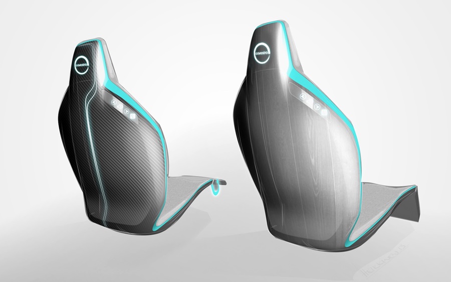 Future interior concept featuring Makrolon ® polycarbonate and Bayblend® grades for custom surfaces.