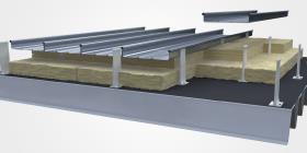 Pultruded fiber-reinforced plastic profiles based on Baydur® support the outer roof layer.