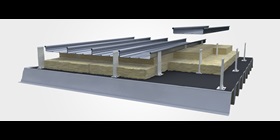 Pultrudierte faserverstärkte Kunststoffprofile auf Basis von Baydur® stützen die Dachaußenhaut.