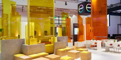 Lounge area on Covestro booth