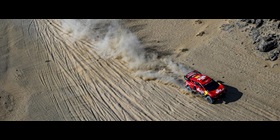 rally car in the desert