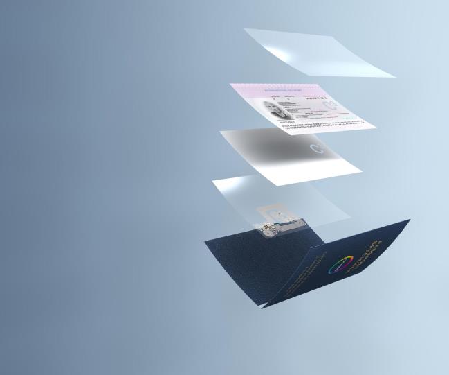 Exploded view drawing of a passport