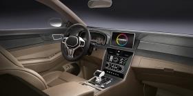Car interior with Bayfill® instrument panel surfaces, which offer high quality optics and haptics.
