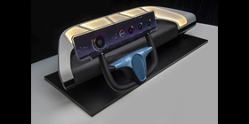 Ein mit INSQIN®, Dispercoll® und DirectCoating-Technologie hergestelltes Exponat für das Fahrzeugarmaturenbrett.
