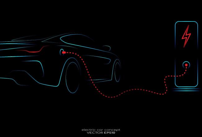 Electric car with charging station