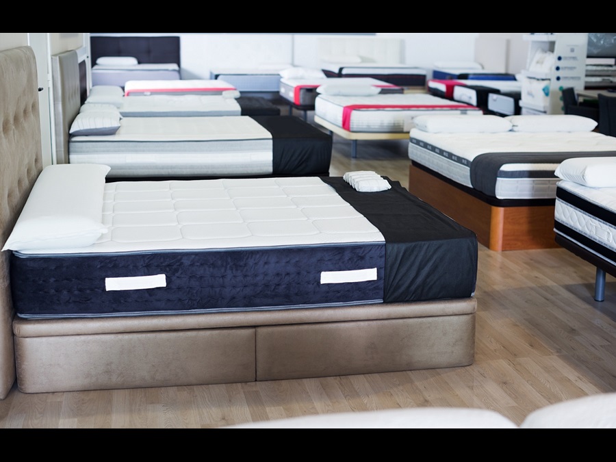 Image of mattresses on display in store