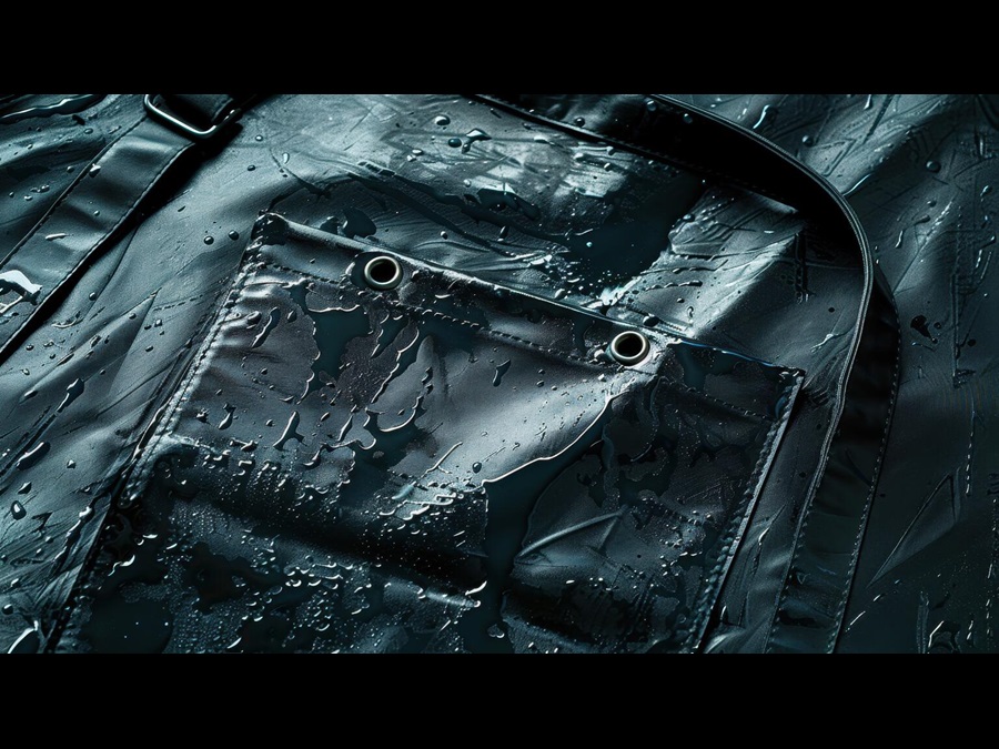 Protective apron using TPU films to provide seam-sealed waterproofing.