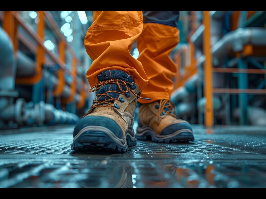 Industrial safety shoes with TPU film bonding for strong adhesive and durable soles.