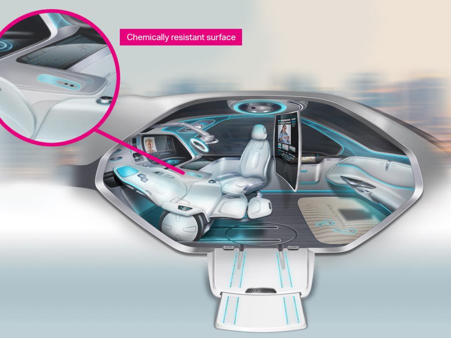 Polycarbonate supports medical environment surfaces