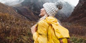 Woman wearing outdoor gear