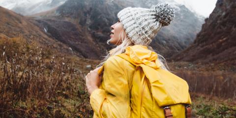 Woman wearing outdoor gear