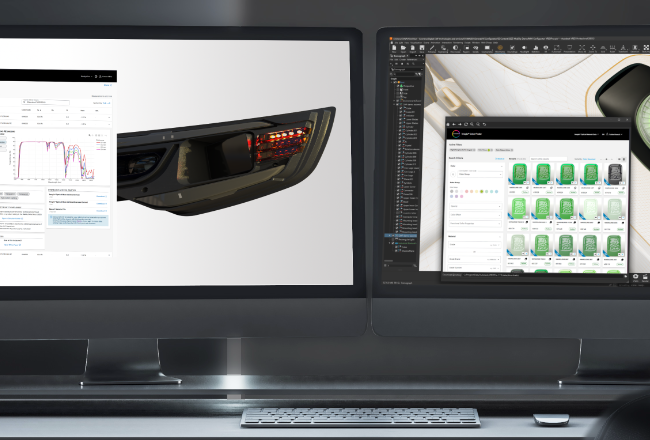 Imagio® Color Finder and Imagio® Optical Material Data on a computer display