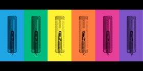 Wall-mounted chargers in different colors