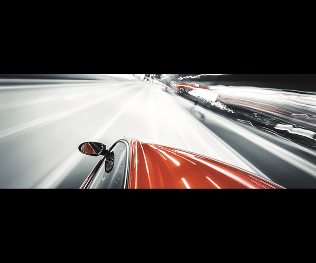 A fast moving vehicle