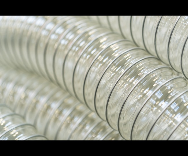 透明塑料波纹管特写