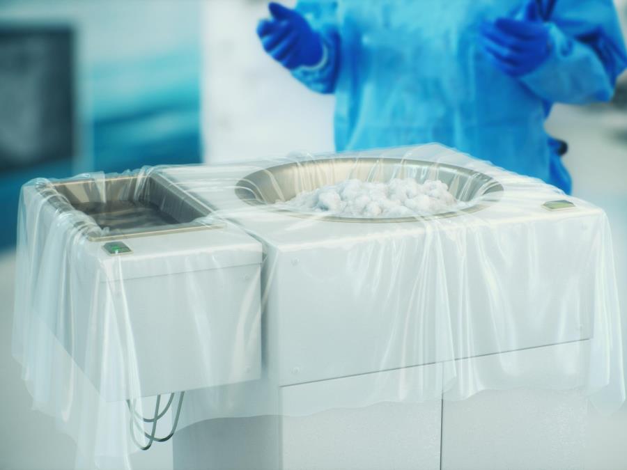 TPU film draped over warming/cooling machine