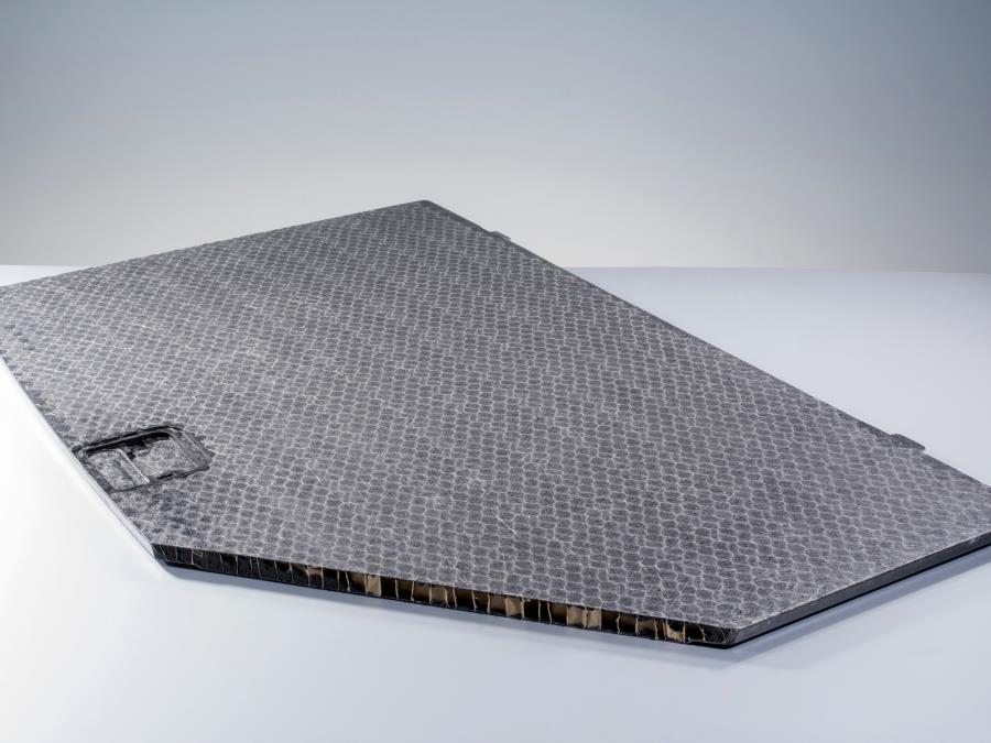 Image of strong and lightweight Baypreg® honeycomb composite for automotive loadfloors