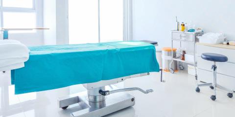 Bed in a hospital room