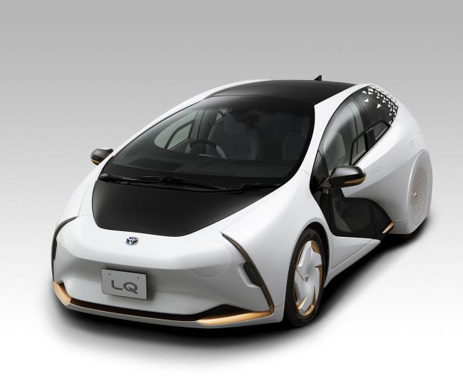 The Toyota LQ battery electric concept car has a 300-kilometer range and can seat 4. Toyota©