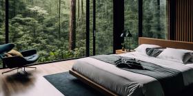 Bedroom with nature view