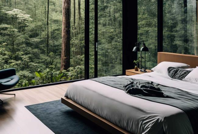Bedroom with nature view