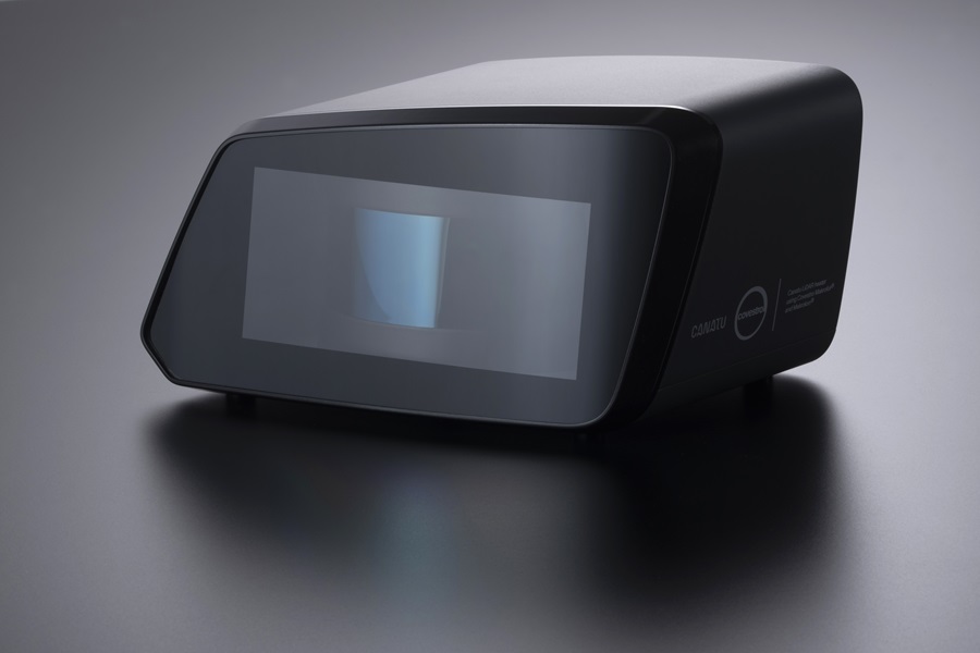 Black LiDAR cover lens component with integrated CNT heater.