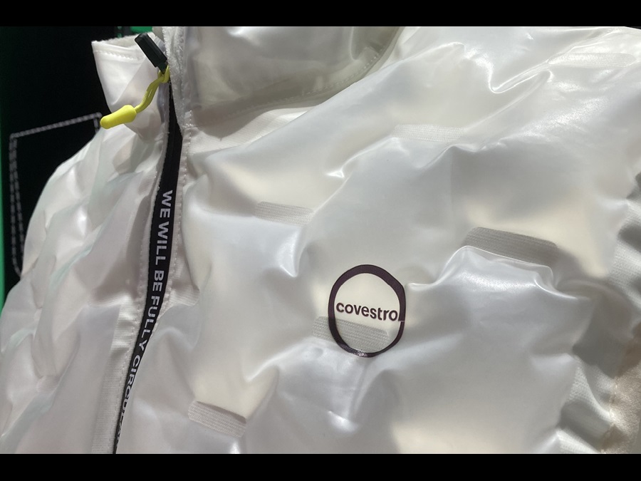 Front view of concept inflatable vest using TPU Films.
