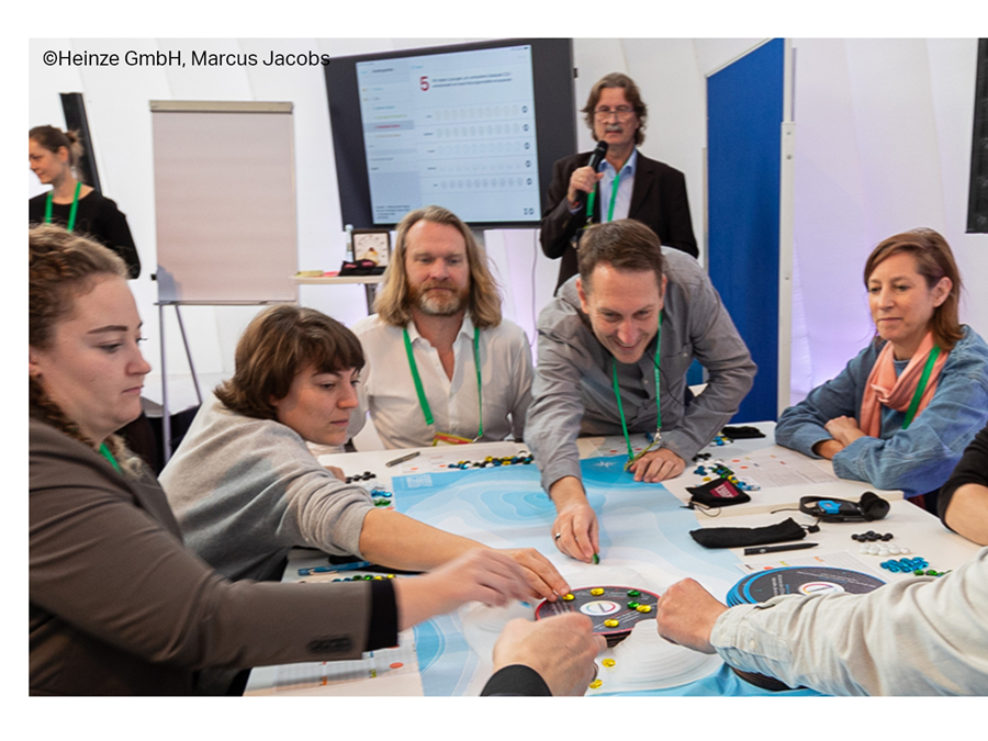 Workshop participants discuss reducing the carbon footprint in buildings.